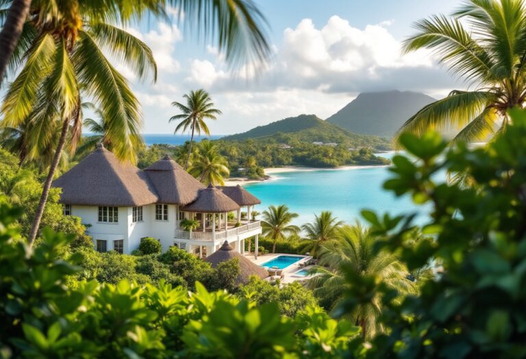A stunning view of Mustique Island in the Caribbean