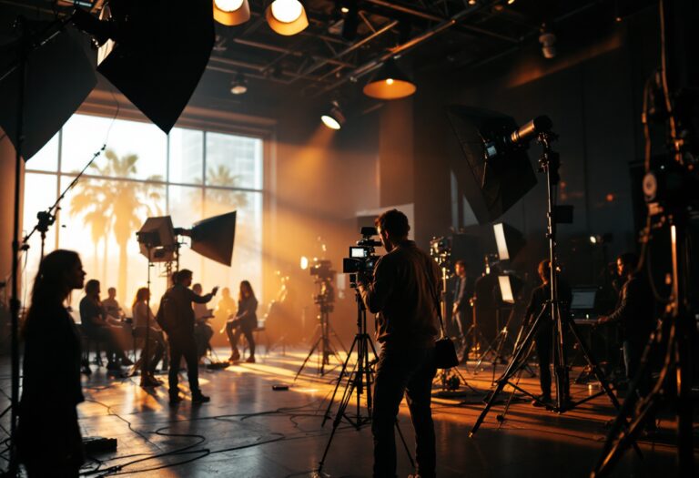 Actors showcasing on-screen chemistry in a film scene
