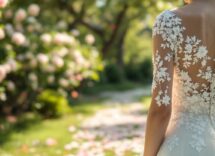 A bride performing a daring stunt at her wedding