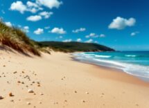 Four-wheel drive vehicle on an Australian beach