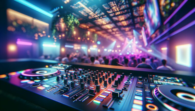 Female DJ performing at a vibrant music festival in India