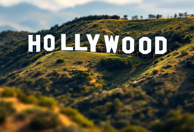 The iconic Hollywood Sign overlooking Los Angeles