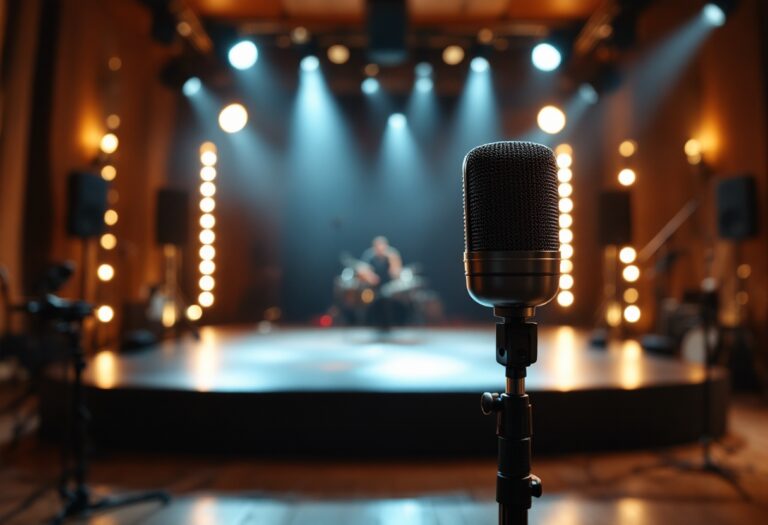 Contestants performing in a televised singing competition
